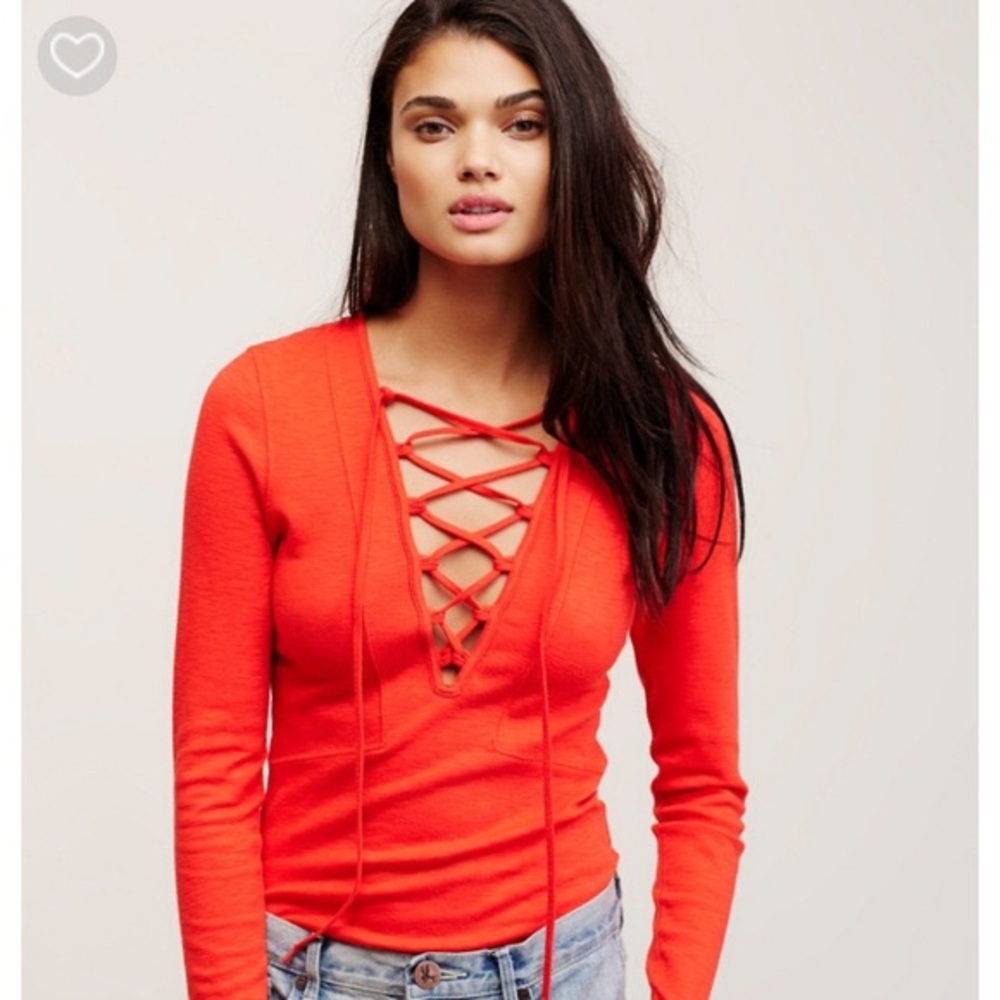 Free People Lucky Lace-Up Top